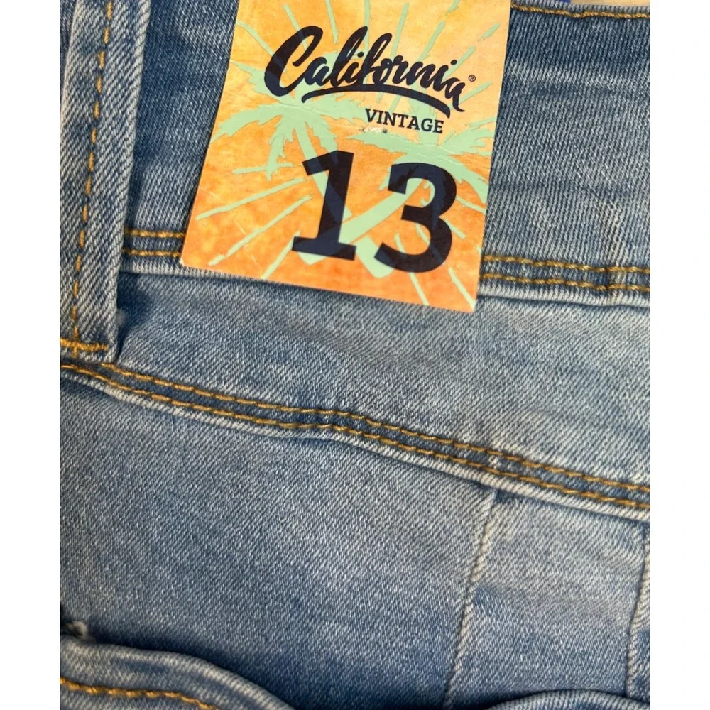 California Vintage‎ Womens Blue Denim Distressed Cuffed Shorts Size 13